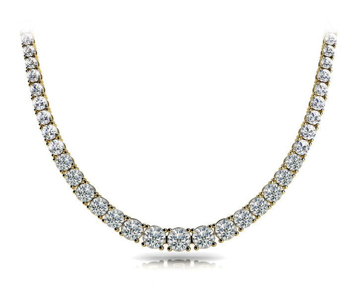 14K Traditional Graduated Basket Diamond Necklace