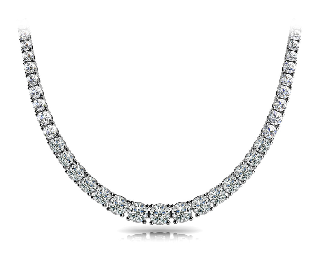 14K Traditional Graduated Basket Diamond Necklace