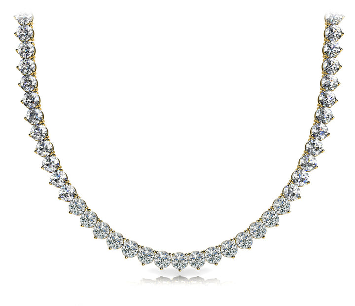 14K Traditional Graduated Basket Diamond Necklace