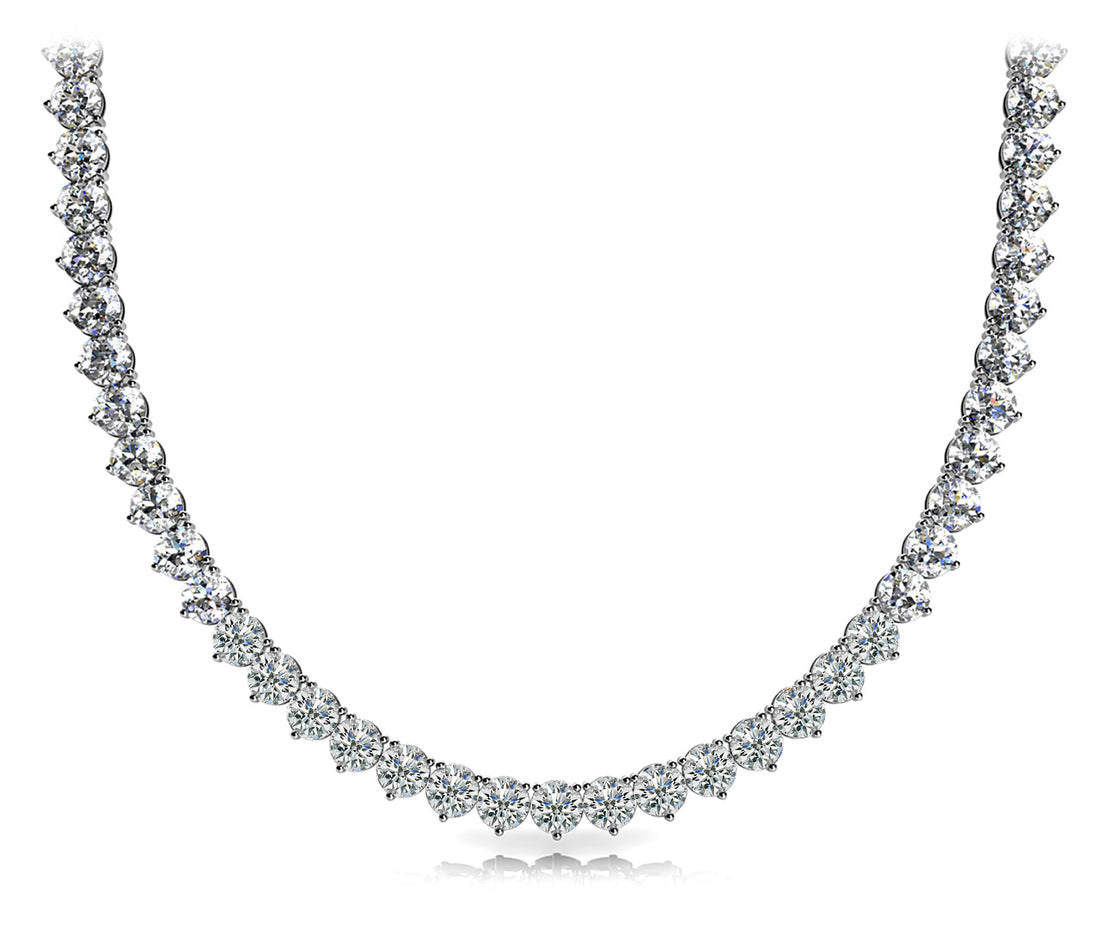 14K Traditional Graduated Basket Diamond Necklace