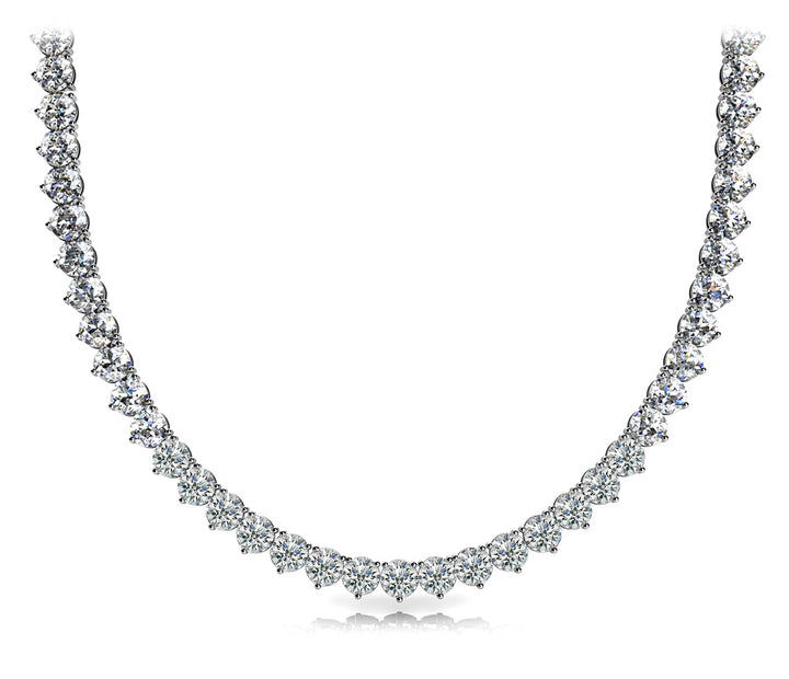 14K Traditional Graduated Basket Diamond Necklace