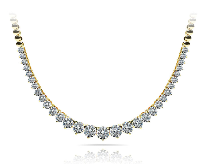 14K Three Prong Graduated Diamond Necklace