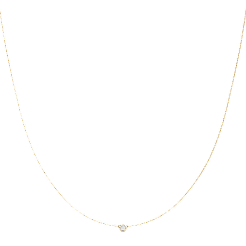 14K Diamond Bezel Necklace