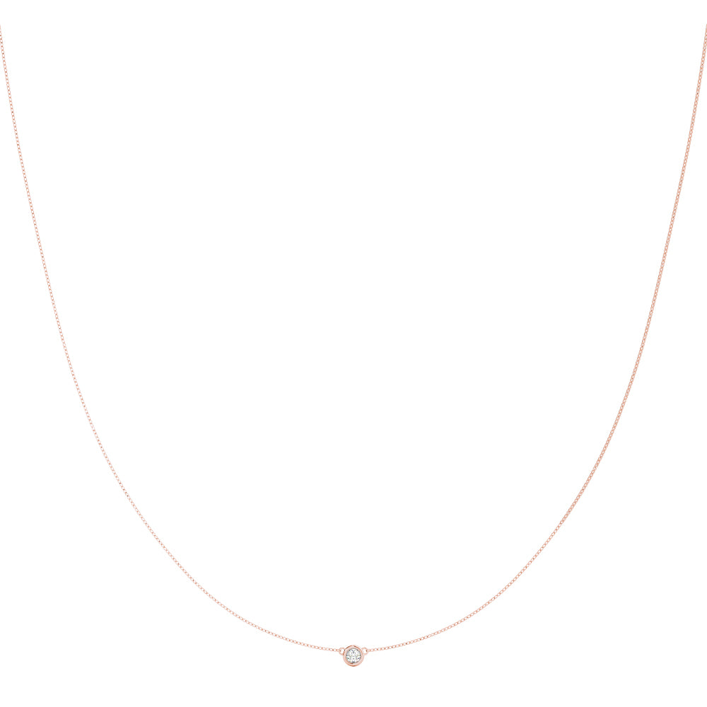 14K Diamond Bezel Necklace