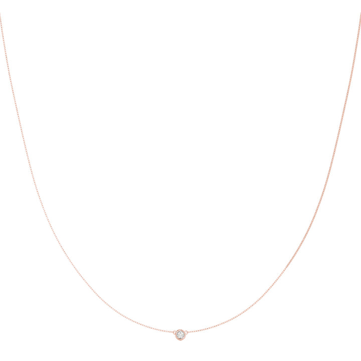 14K Diamond Bezel Necklace