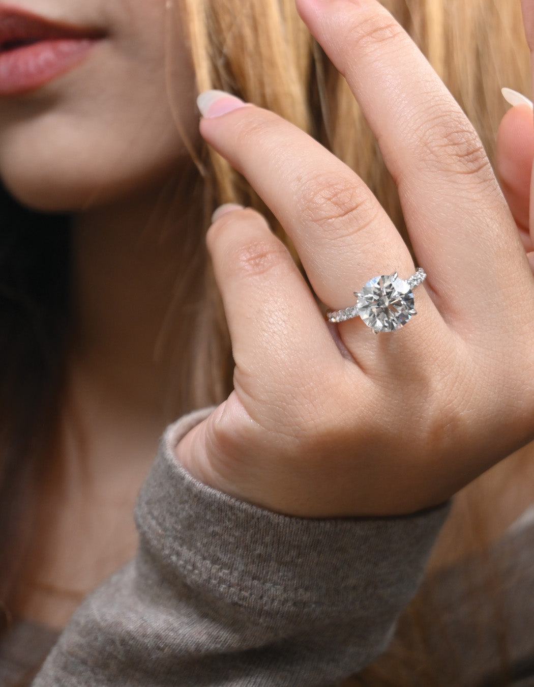 14K Gold 4.50CT Round Cut Diamond Engagement Ring