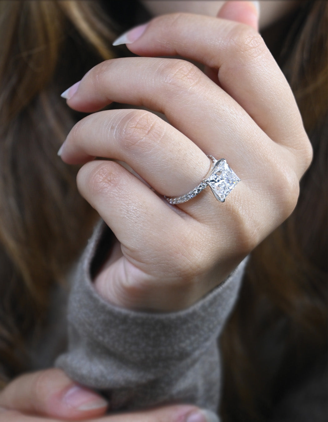 14K Gold Lab-Grown Diamond Princess [4.50ctw] Engagement Ring