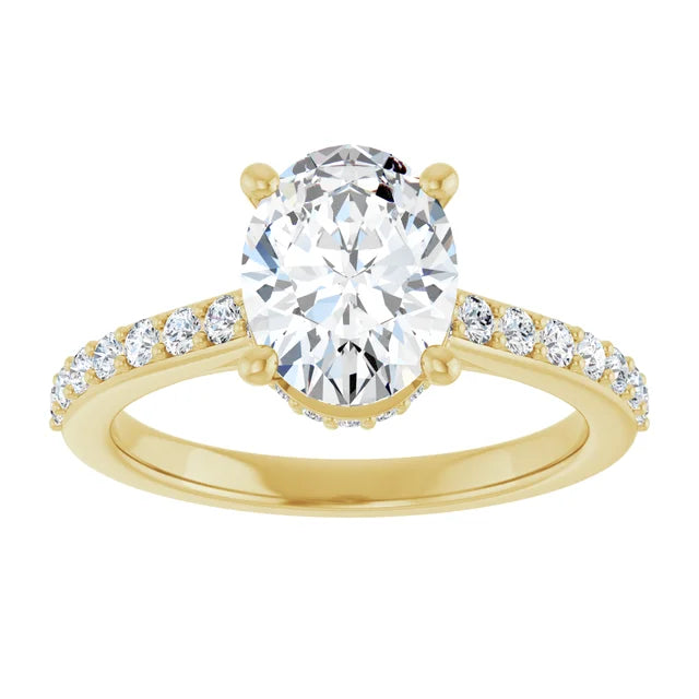 14K Gold Oval Lab-Grown 1.80ctw Diamond Engagement Ring