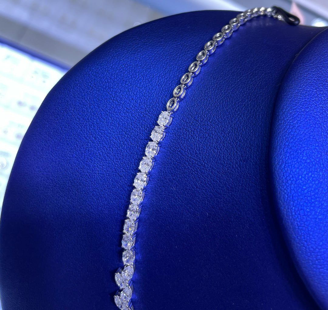 14K Gold 9.22ctw Lab Grown Pear Cut Diamond Necklace