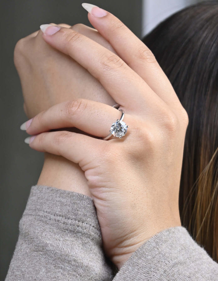 14K Gold 3.00CT Round Cut Solitaire Diamond Engagement Ring