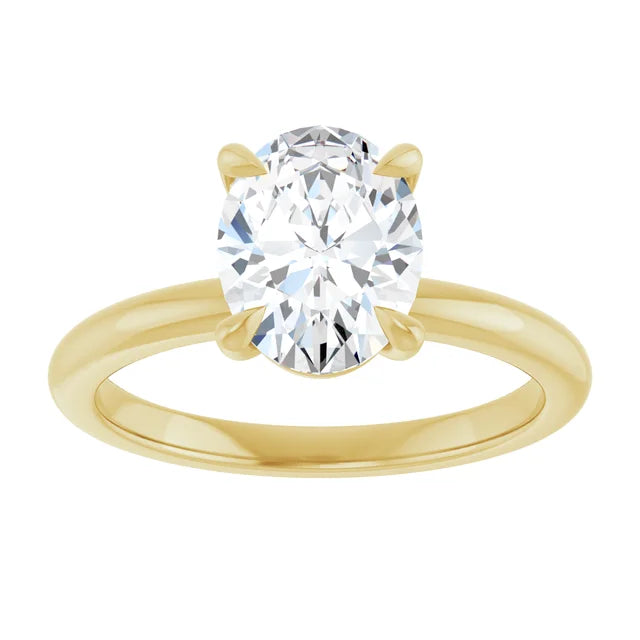 14K Gold Oval Lab-Grown 1.54 Diamond Engagement Ring