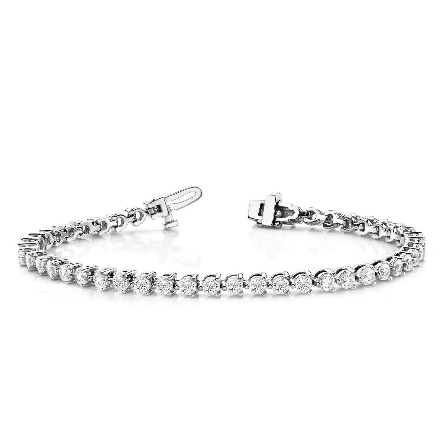14K In-Line Prong Set Diamond Tennis Bracelet