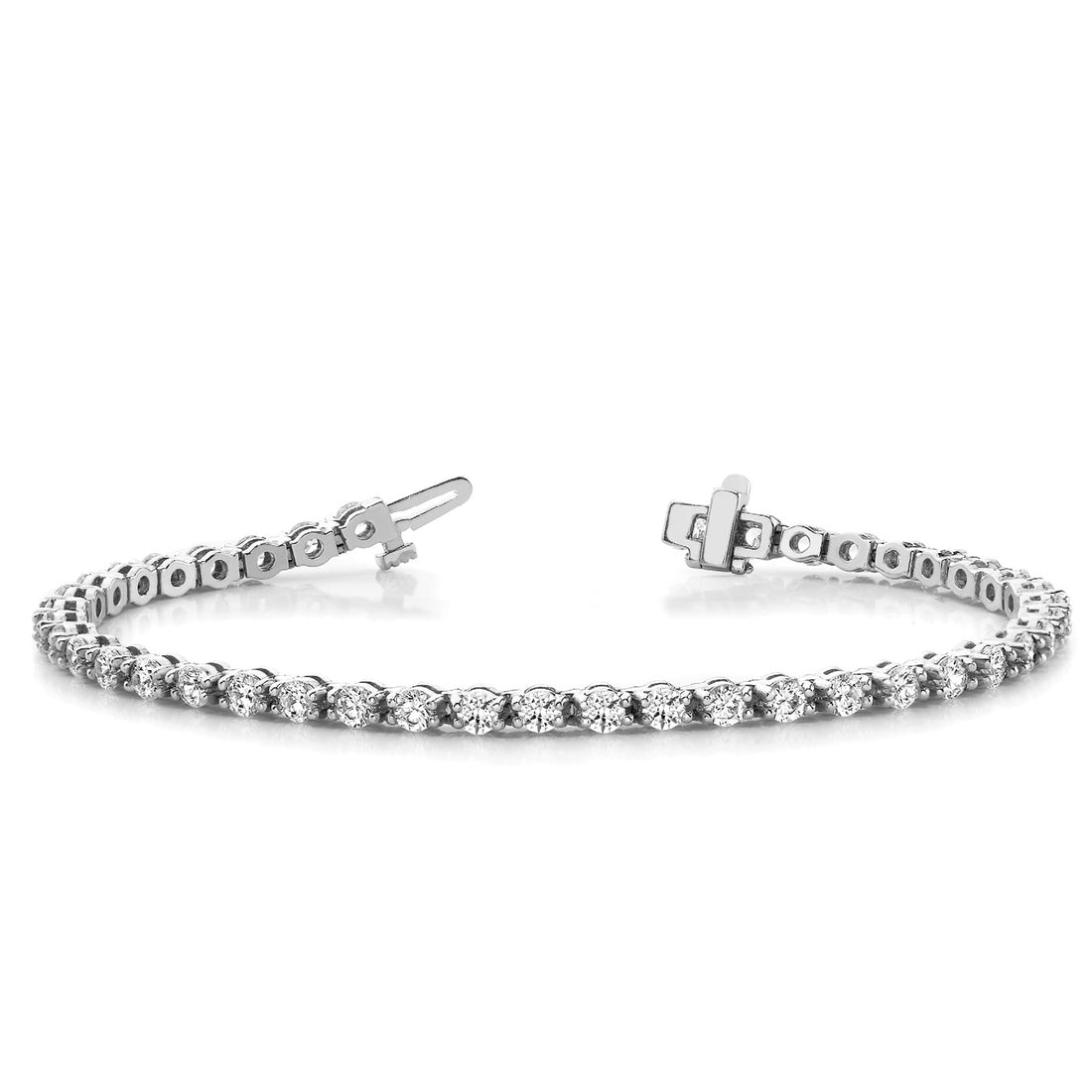 14K In-Line Bar Set Diamond Tennis Bracelet