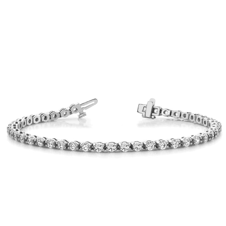 14K In-Line Bar Set Diamond Tennis Bracelet