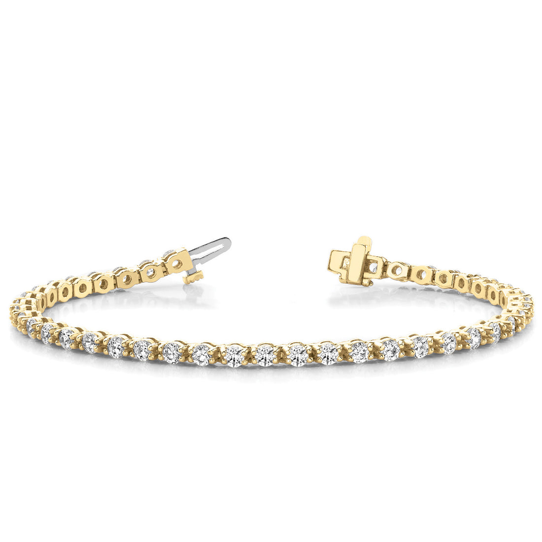 14K In-Line Bar Set Diamond Tennis Bracelet