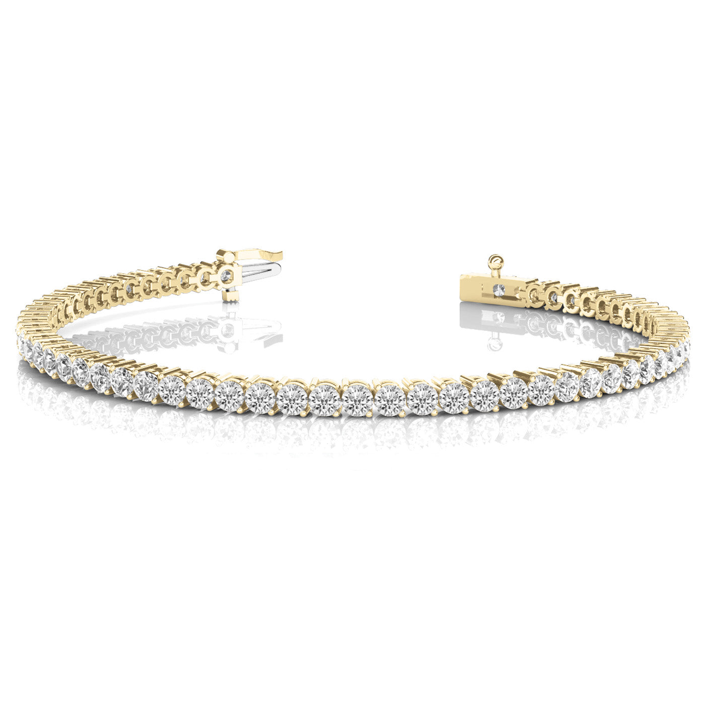 14K In-Line Prong Set Diamond Tennis Bracelet