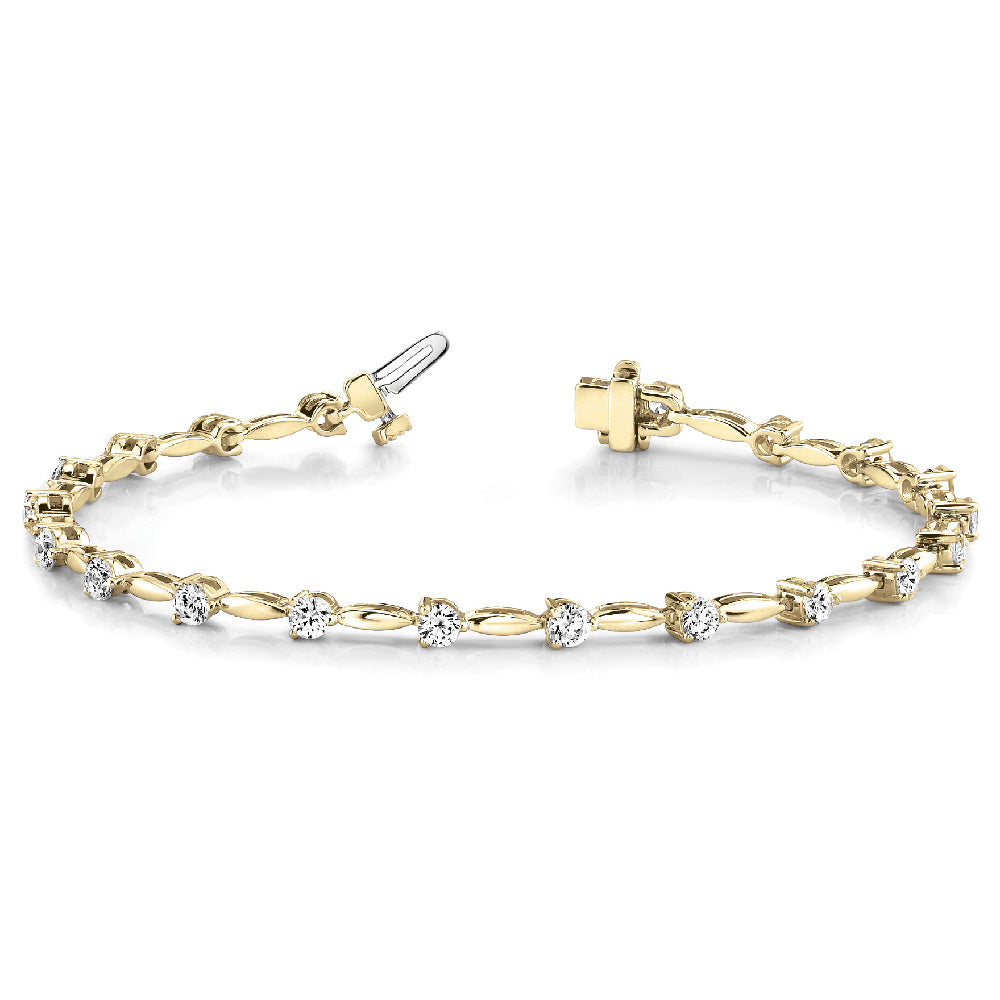 14K 2.25mm Diamond Tennis Bracelet