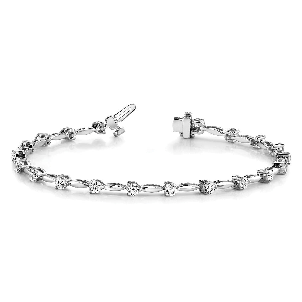 14K 2.25mm Diamond Tennis Bracelet