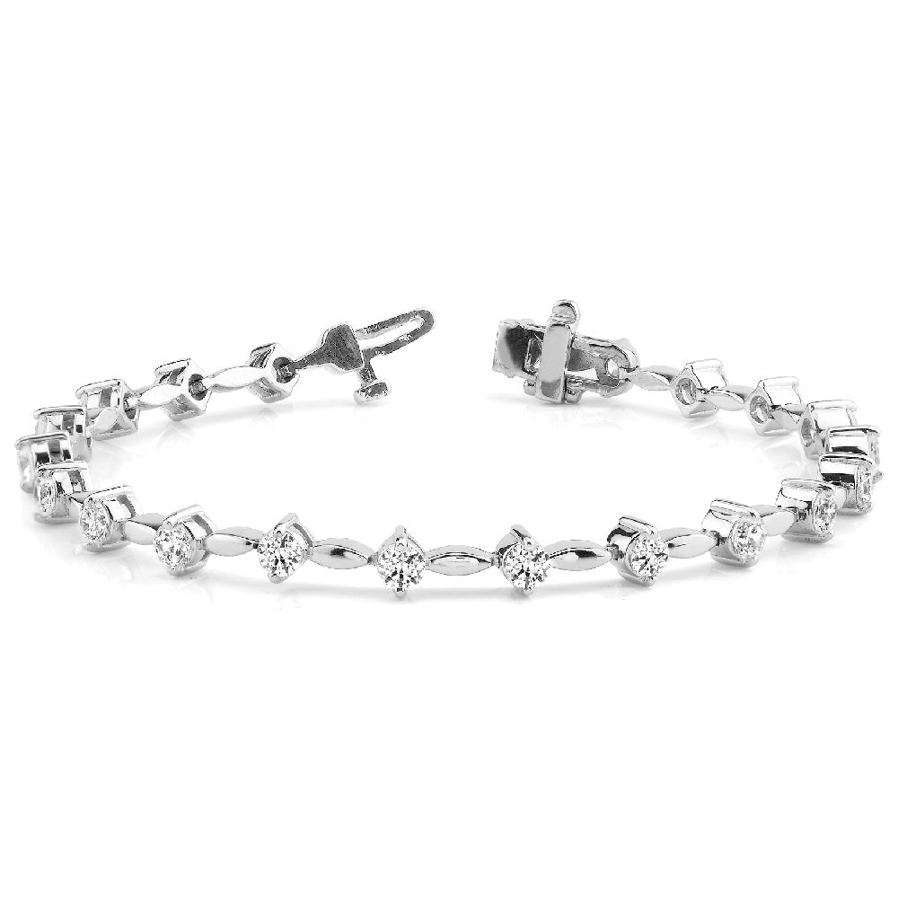 14K 2.1mm Diamond Tennis Bracelet