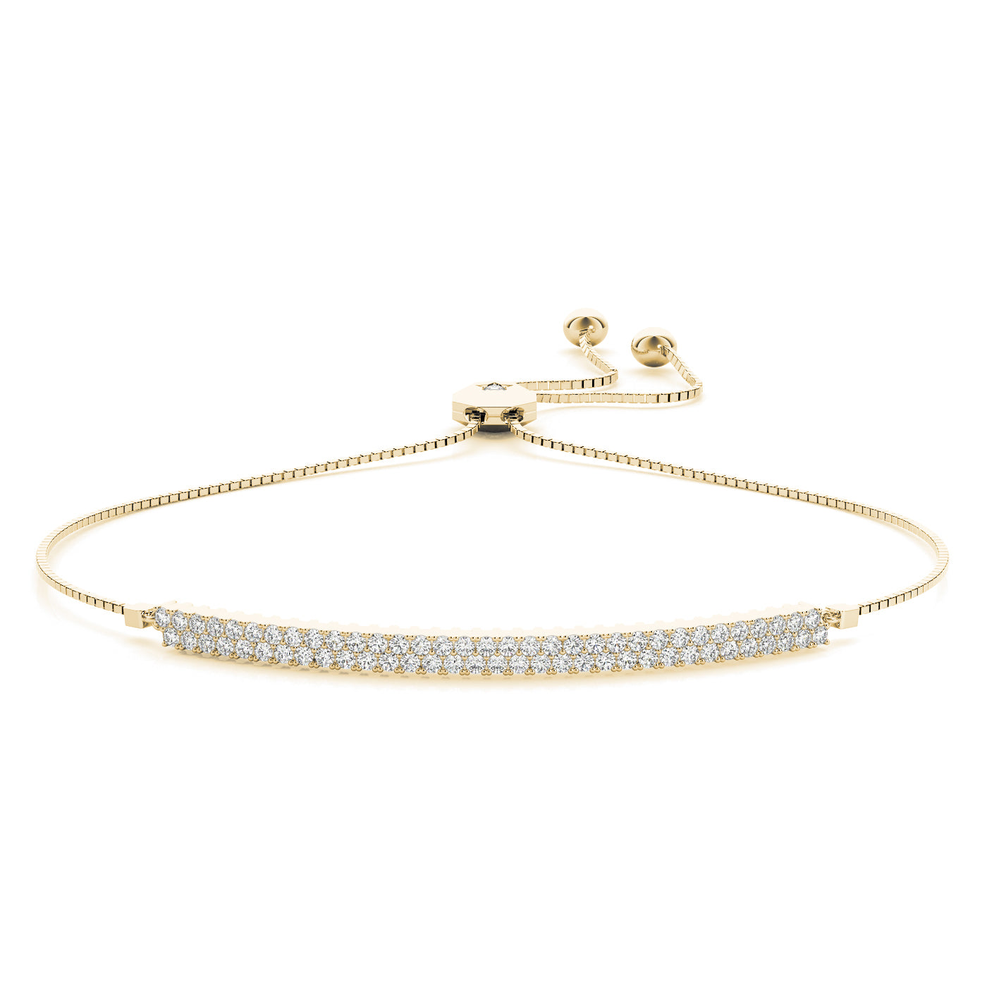 2 Row Adjustable Diamond Tennis Bracelet