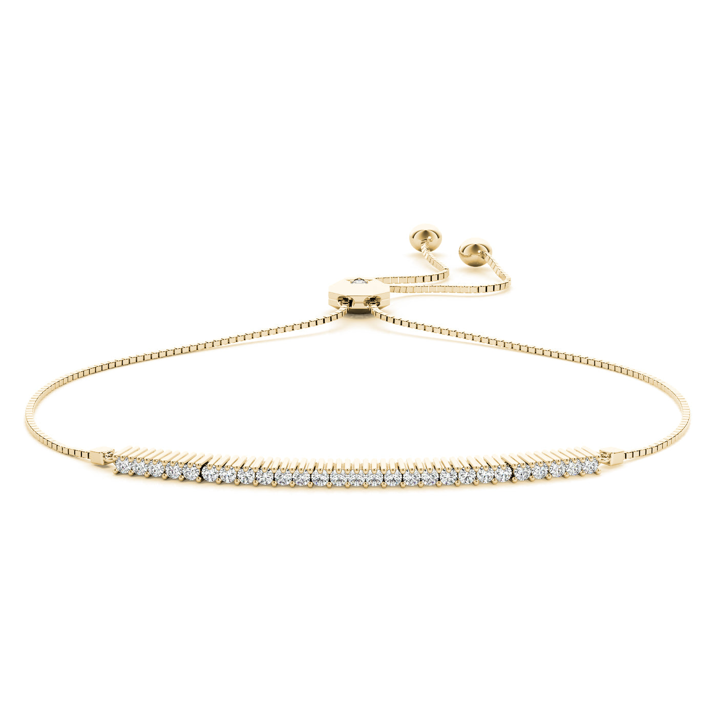 14K Adjustable Diamond Tennis Bracelet