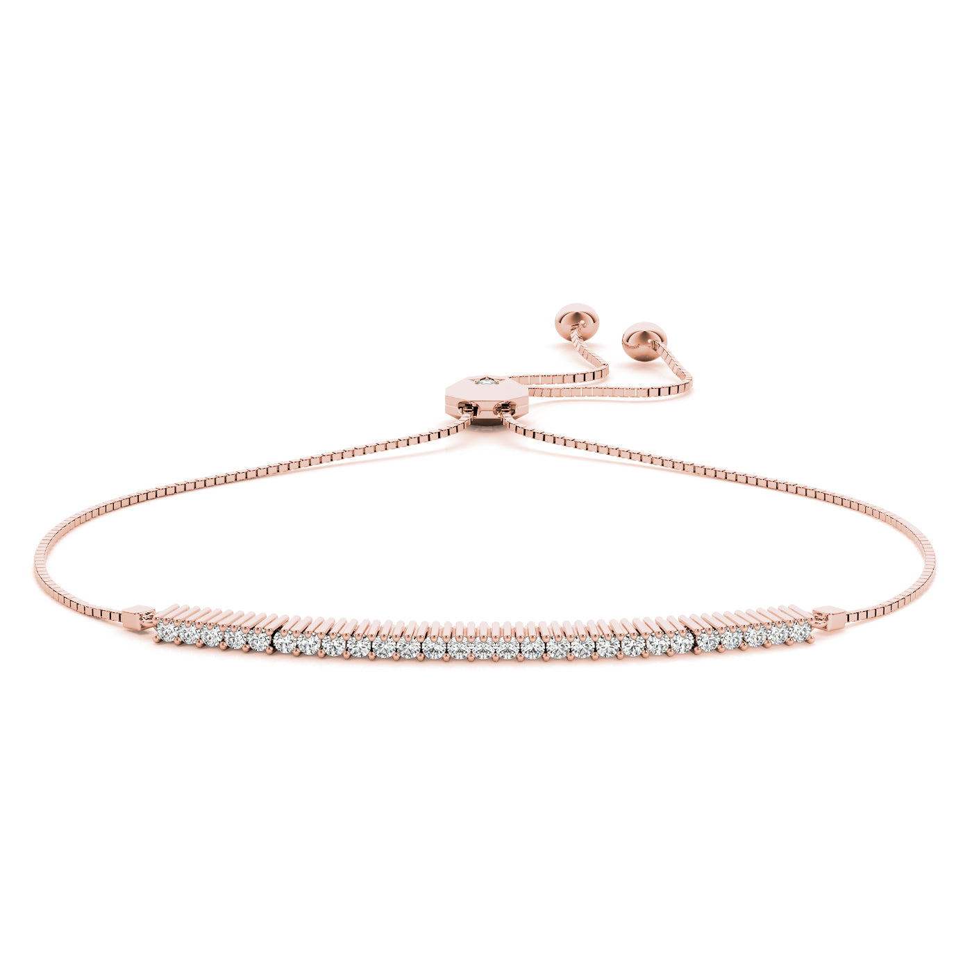 14K Adjustable Diamond Tennis Bracelet