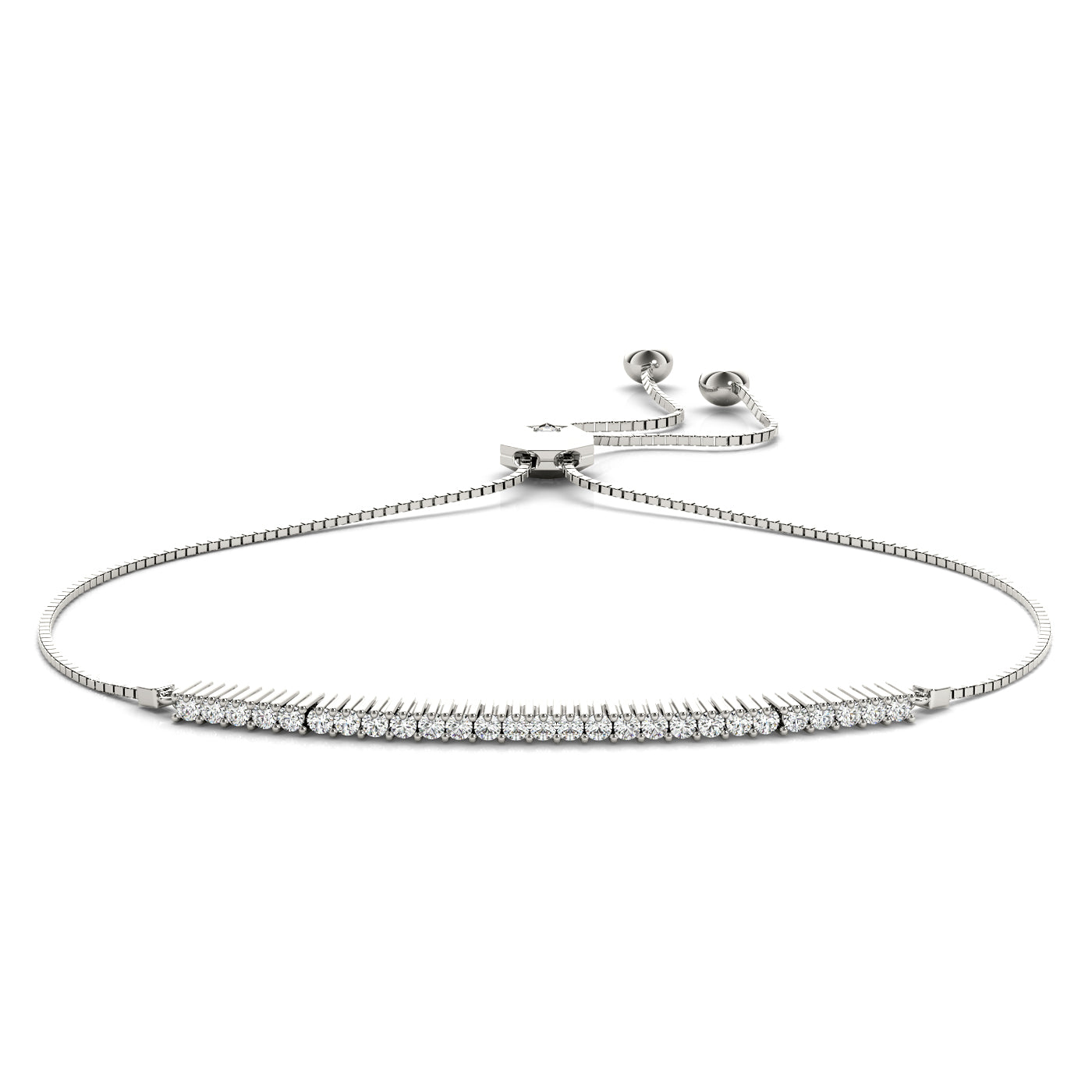 14K Adjustable Diamond Tennis Bracelet
