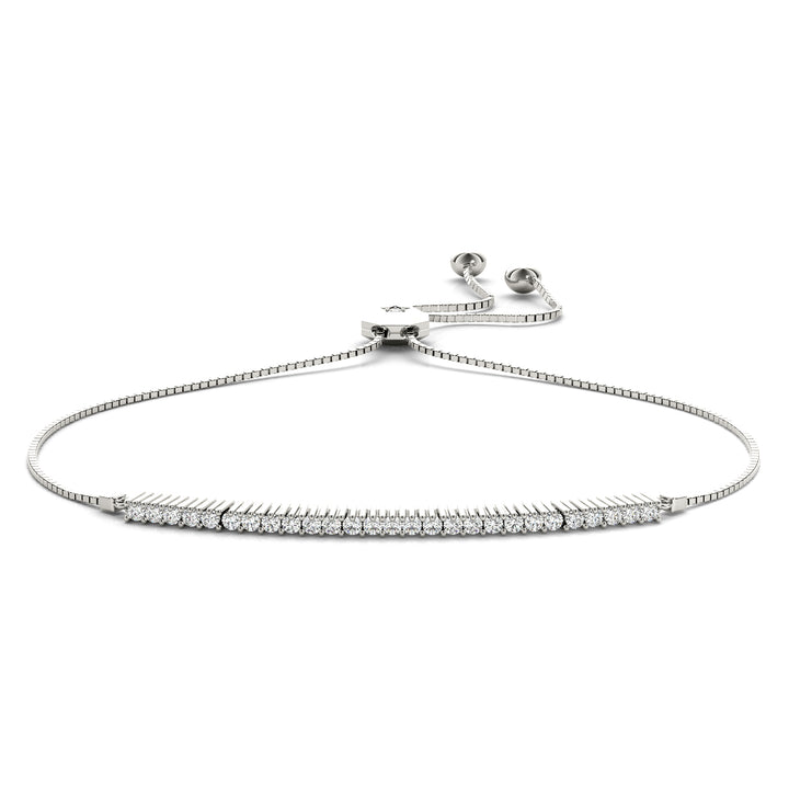 14K Adjustable Diamond Tennis Bracelet