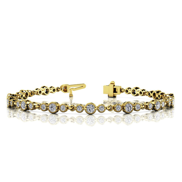 14K Gold with Diamond Milgrain Bracelet