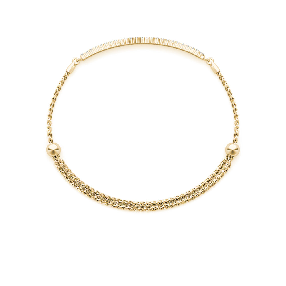 14K Double Row Diamond Tennis Bracelet