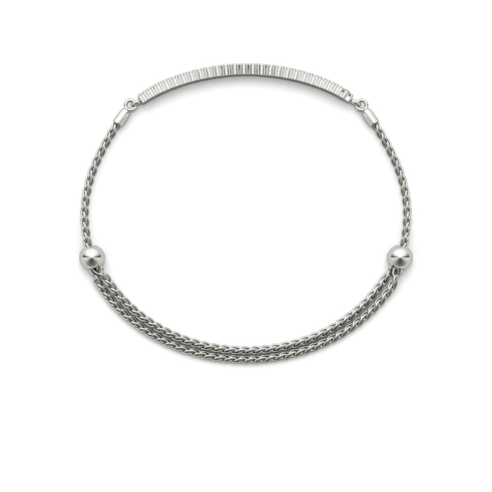 14K Double Row Diamond Tennis Bracelet