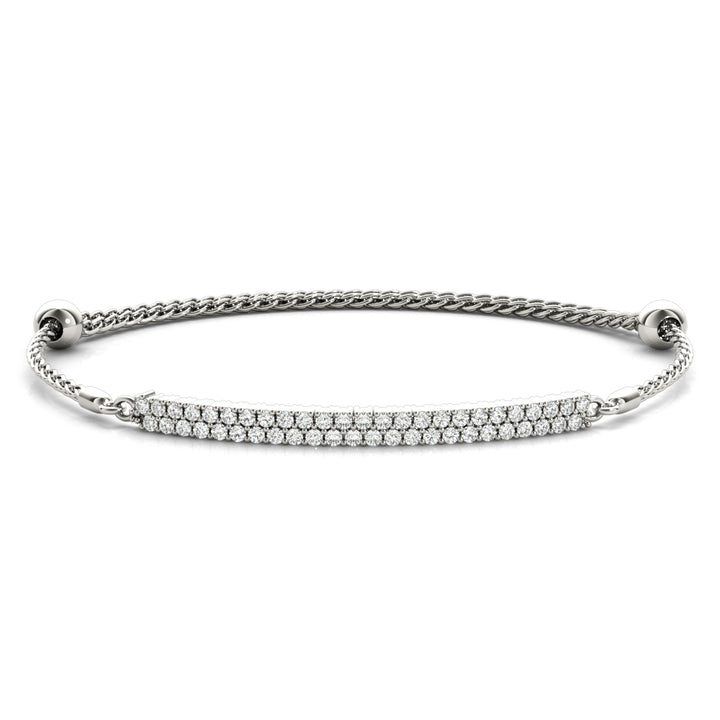 14K Double Row Diamond Tennis Bracelet