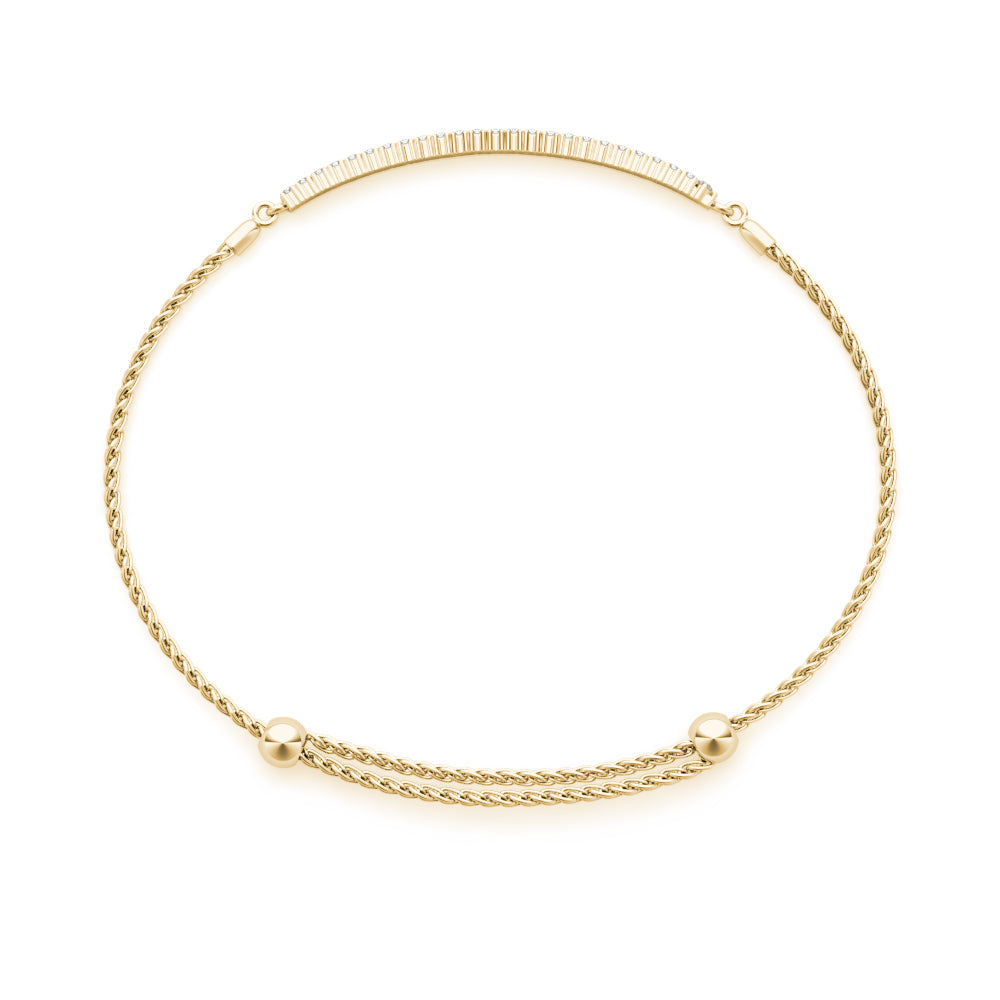 14K Double Row Diamond Tennis Bracelet