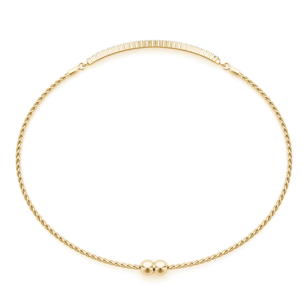 14K Double Row Diamond Tennis Bracelet