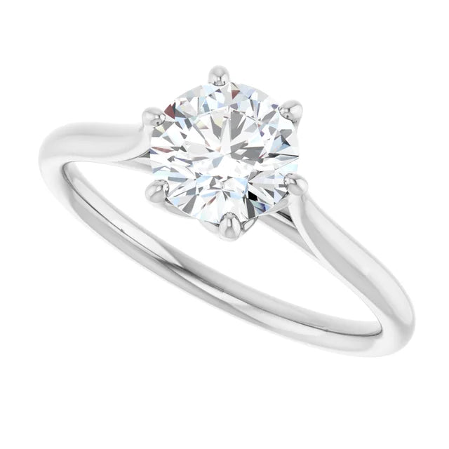 14K Gold Round Lab-Grown Diamond 1.36 CTW VS1/D Engagement Ring