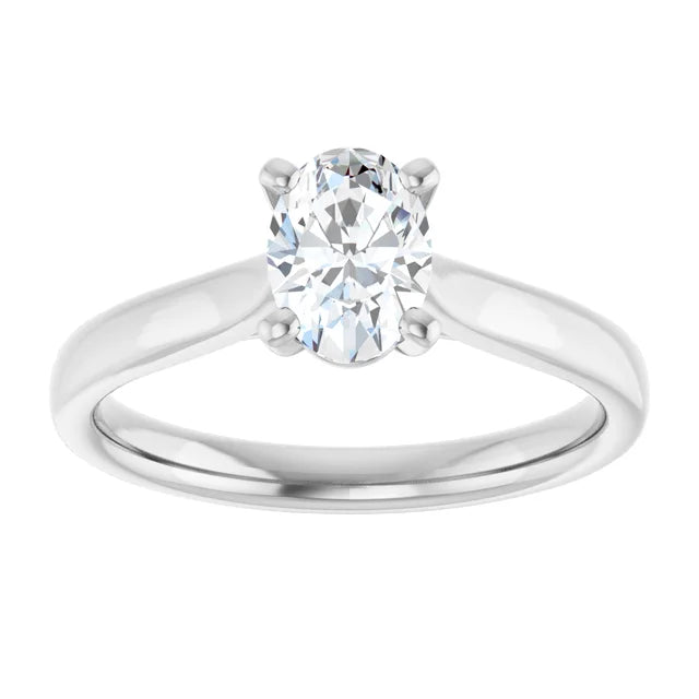 14K Gold Oval Lab-Grown Diamond 0.51 CTW VVS2/D Engagement Ring