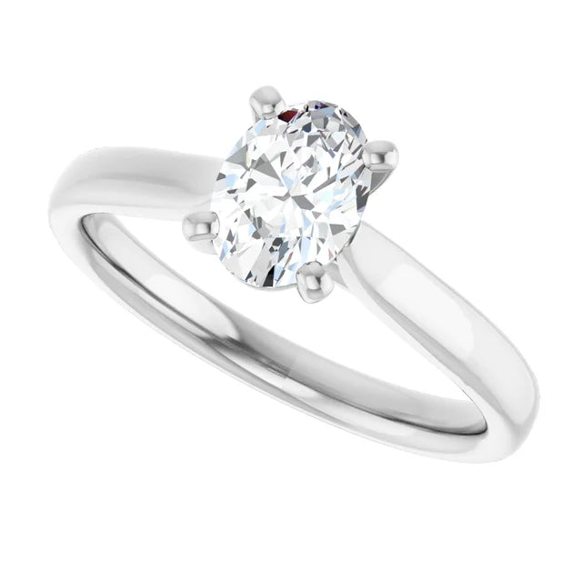 14K Gold Oval Lab-Grown Diamond 0.51 CTW VVS2/D Engagement Ring