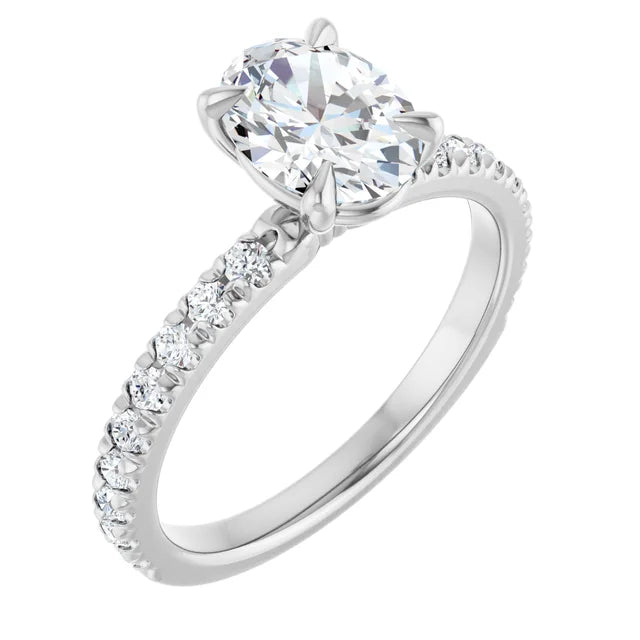 14K Gold Oval Lab-Grown Diamond 1.01 CTW VVS1/D Engagement Ring
