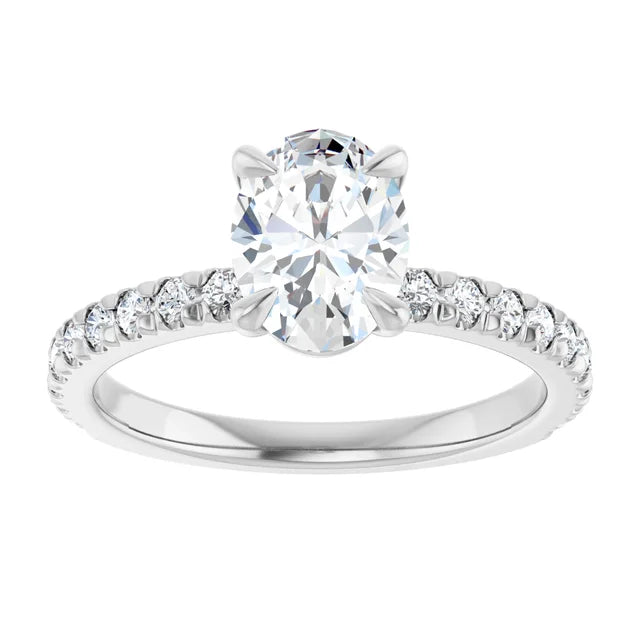 14K Gold Oval Lab-Grown Diamond 1.01 CTW VVS1/D Engagement Ring