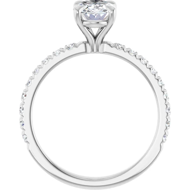 14K Gold Oval Lab-Grown Diamond 1.01 CTW VVS1/D Engagement Ring