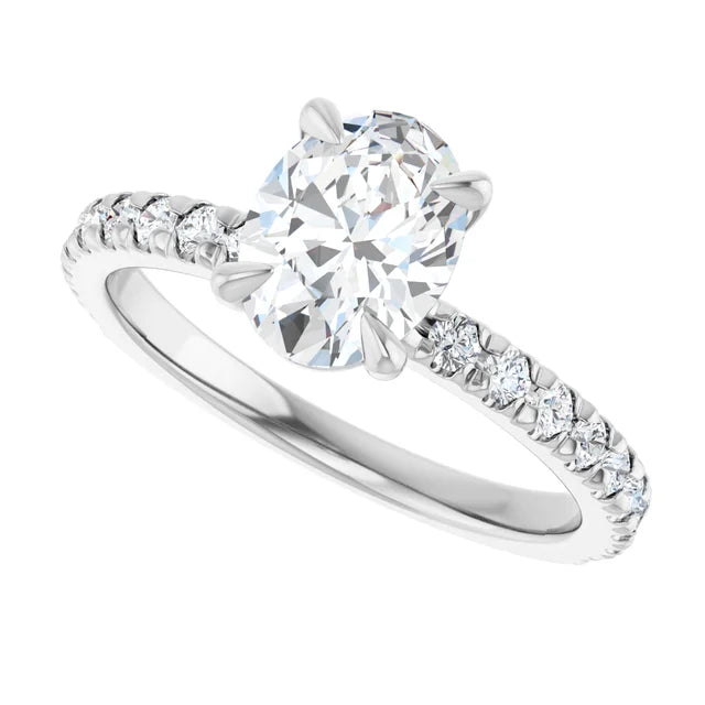 14K Gold Oval Lab-Grown Diamond 1.01 CTW VVS1/D Engagement Ring