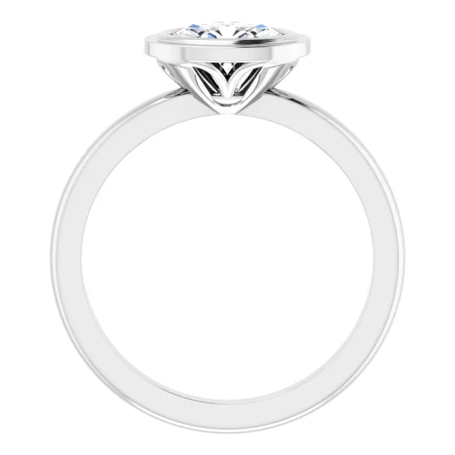 14K Gold Bezel Lab-Grown Diamond 0.75ctw VS/F-G Engagement Ring