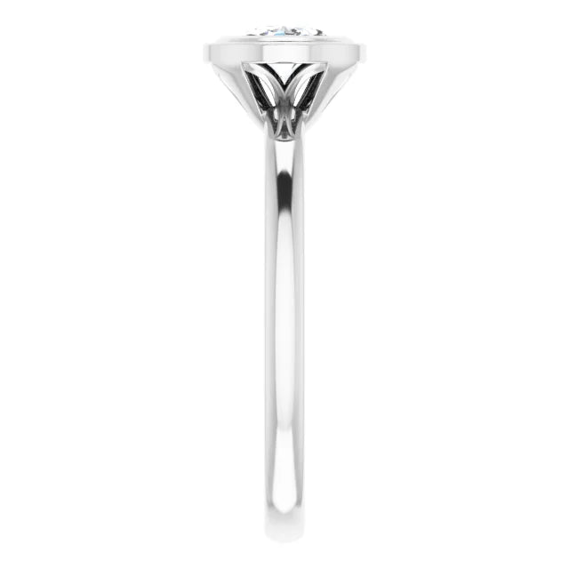 14K Gold Bezel Lab-Grown Diamond 0.75ctw VS/F-G Engagement Ring