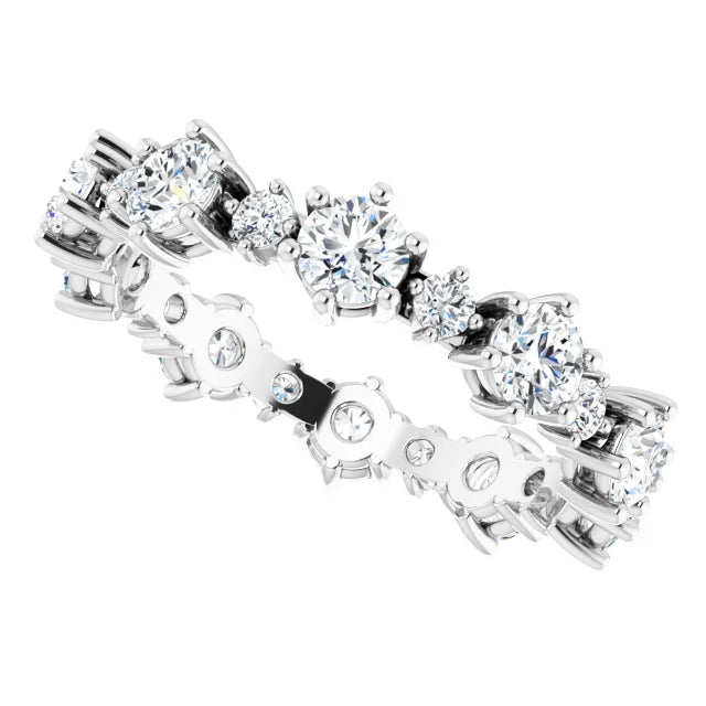 14K 6 Prong Natural Diamond Eternity Ring