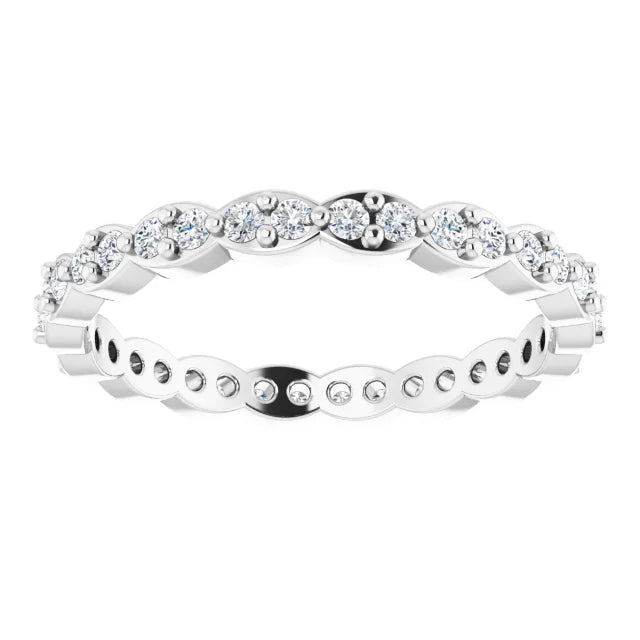 14K Round 3 Prong Natural Diamond Eternity Ring