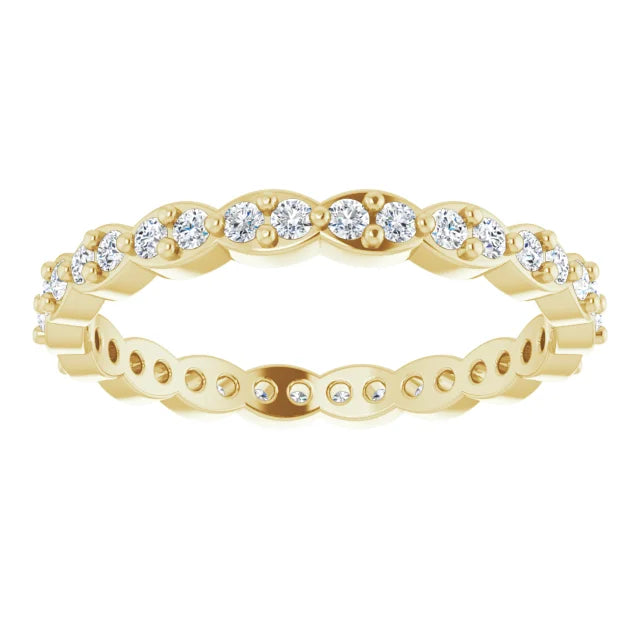 14K Round 3 Prong Natural Diamond Eternity Ring