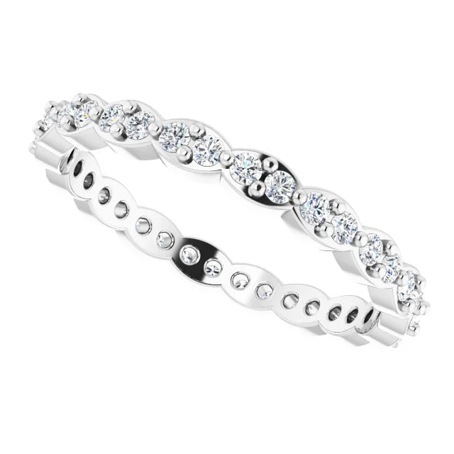 14K Round 3 Prong Natural Diamond Eternity Ring