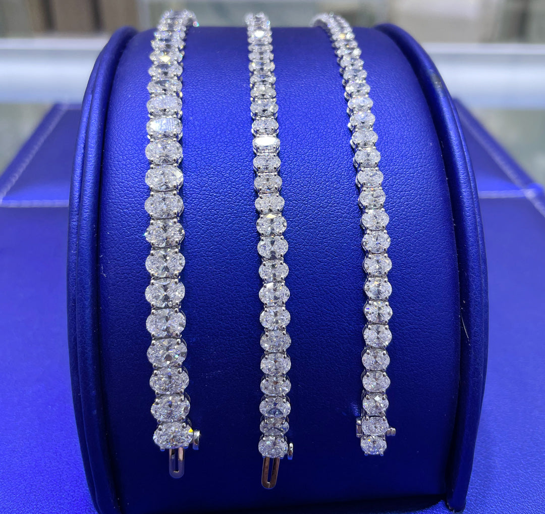 14K Gold Oval Cut 9ct - 11ct - 18ct Lab Grown Diamond Bracelet