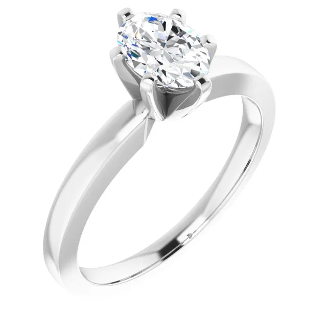 14K Gold Oval Lab-Grown 0.52ctw Diamond Engagement Ring