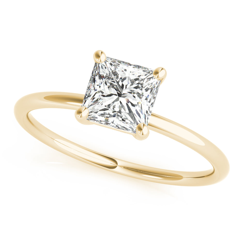 14KT Gold Princess Cut Solitaire Lab Grown Diamond Engagement Ring (1 CTW to 5 CTW)